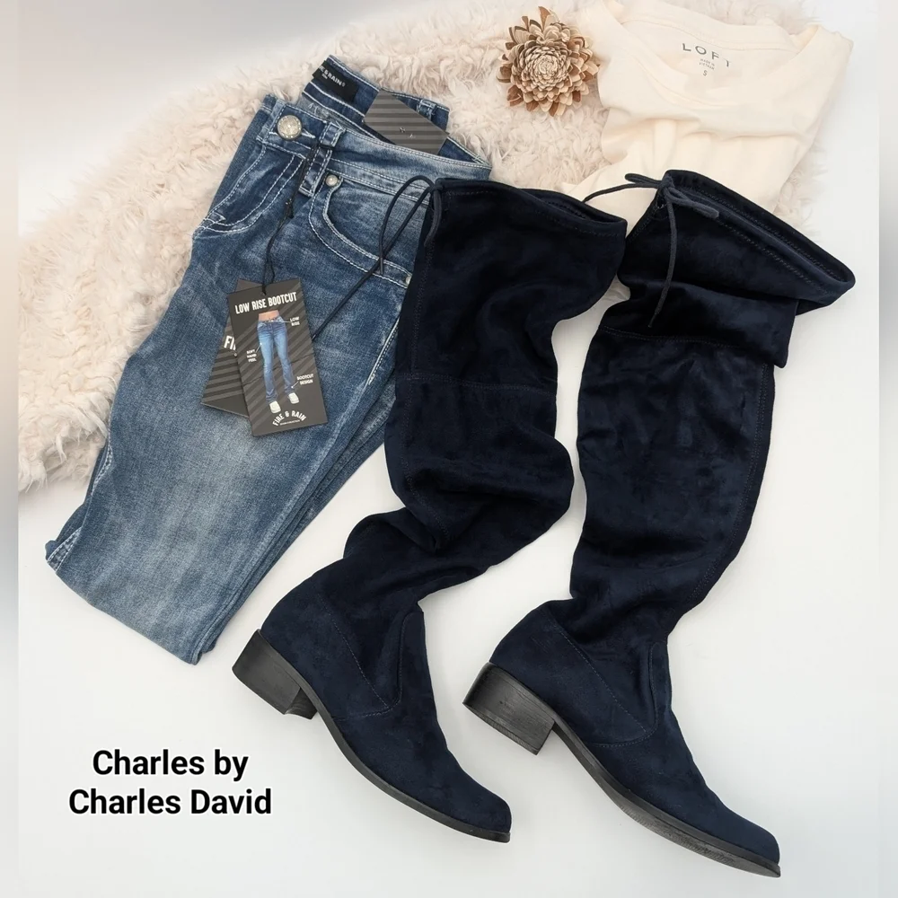 Charles by Charles David Women Size US 6 Blue Over The Knee Boots